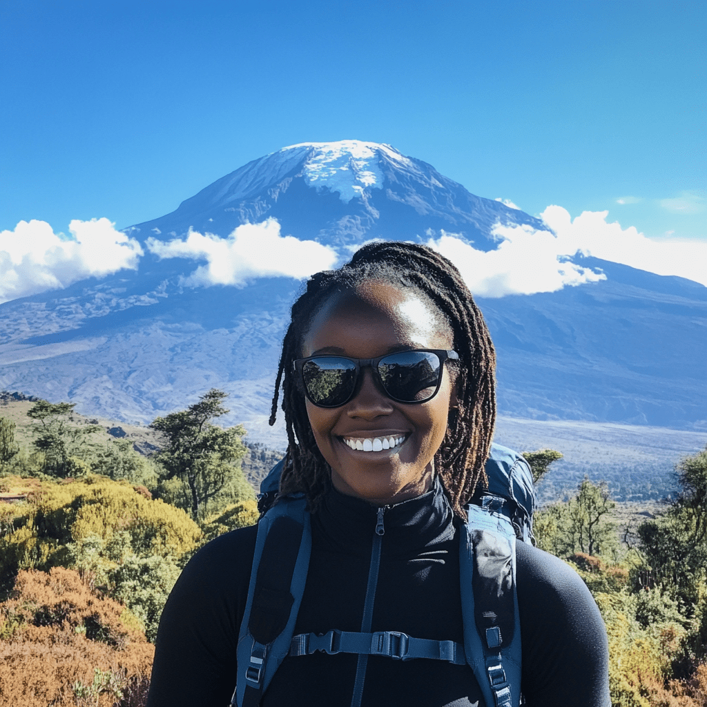 An image of a climber on mount Kilimanjaro