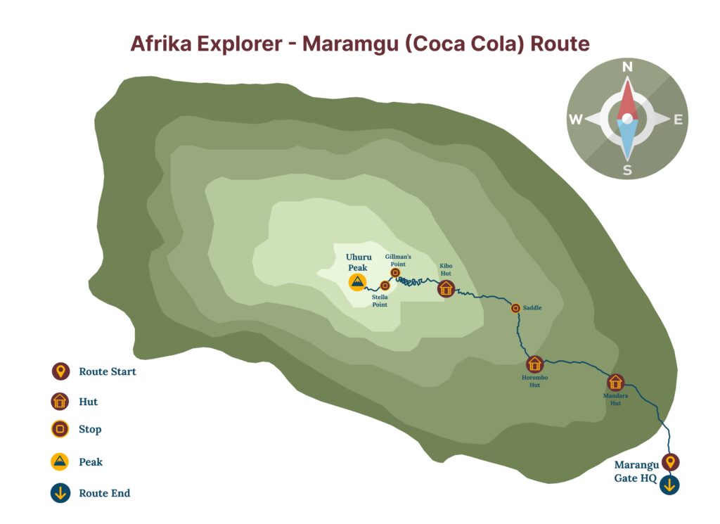 Marangu Route Map for Kilimanjaro