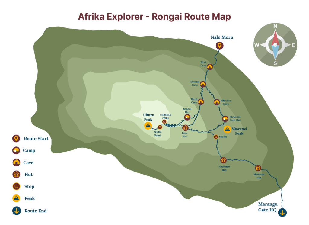 Rongai Route Map for Kilimanjaro