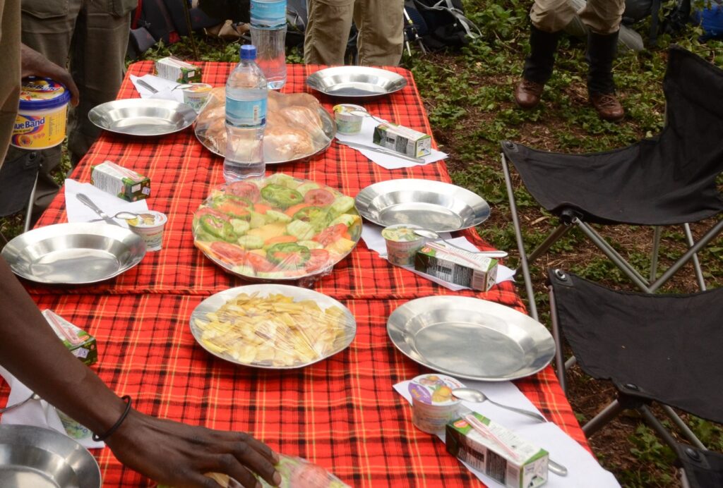 A selection of food while on the mount Kilimanjaro